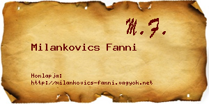 Milankovics Fanni névjegykártya